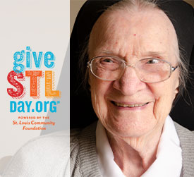 Sister Marie Virginia Strubhart in a close up picture for Give STL Day. 