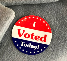 I Voted Today! sticker. 