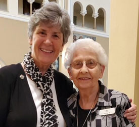Sister Joyce Kolbet, a 50-year Jubilarian, reflects on the meaning of Jubilee and asks all to reflect with her. This photo is of S. Joyce and S. Maris a 70-year Jubilarian. 