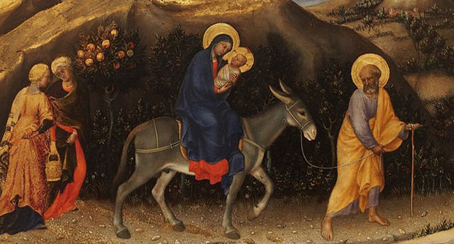 Sister Marie Regine Redig reflects on the Advent walk to Christmas. This image of Joseph, Mary and Jesus encompases they journey they made. 
