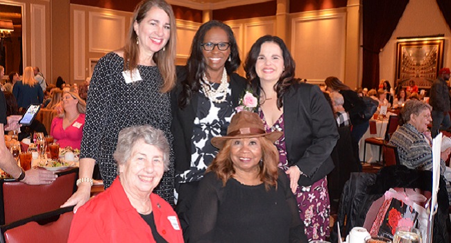 Bridget Marzette-Bender, Mercy table and Sister Lynne Schmidt at Women's Leadership Luncheon in St. Louis, Missouri; 2023.