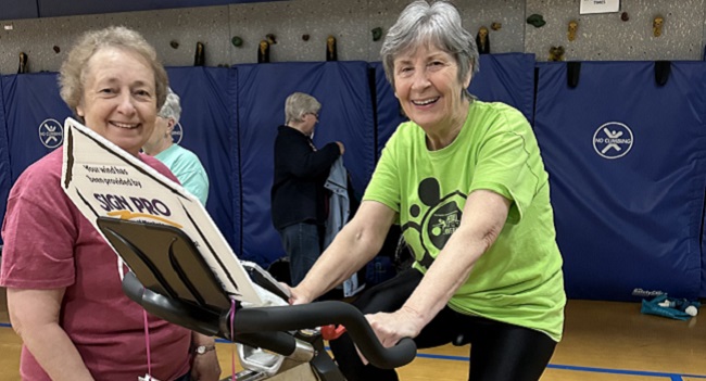 Sisters Mary Ann Kuhn and Joyce Kolbet at Pedal Past Poverty