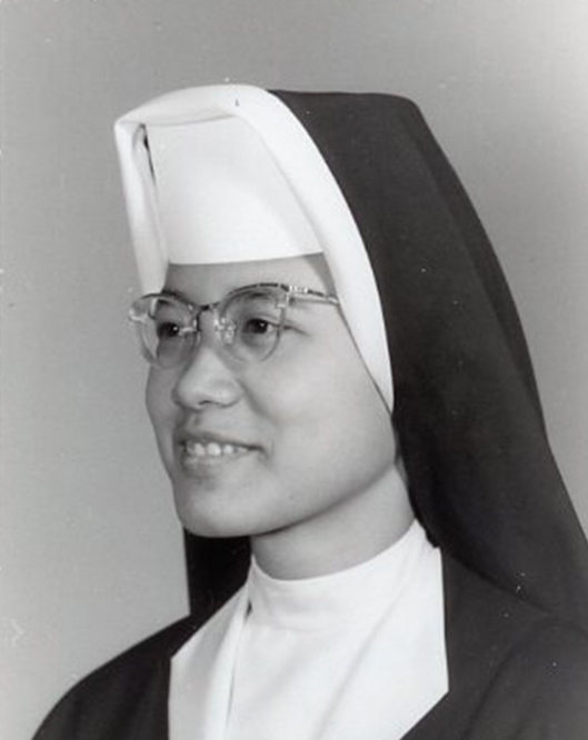 Associate Christine Perez Topasna's photos of herself as Sister Maria Del Rey Perez during postulancy. Photo provided by SSND Archives. 