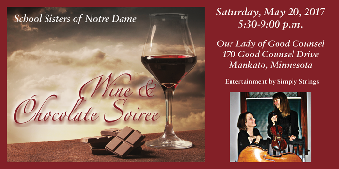 Wine & Chocolate Soiree at Our Lady of Good Counsel, Mankato, MN on May 20, 2017