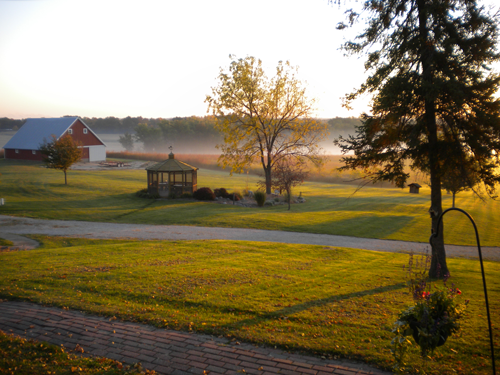 October sunrise at Our Lady of the Prairie Retreat in Wheatland, Iowa