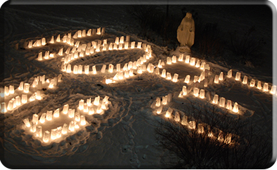Hope Luminary Display at Our Lady of Good Counsel Campus, Mankato, Minn.