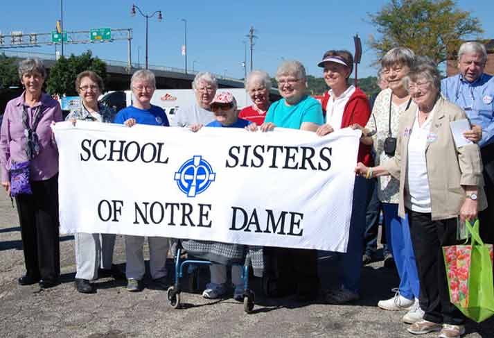 Sisters in Mankato, Minnesota, attend the Nuns on the Bus rally. 