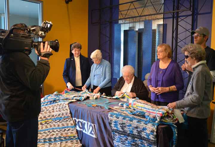 Sisters in St. Louis were interviewed for Fox 2 News for their work creating mats for the homeless. 