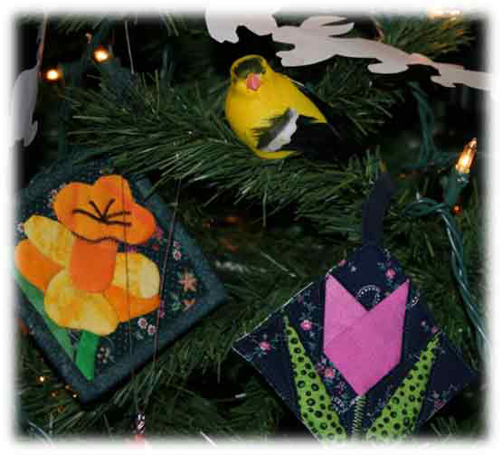 Canary and Quilted Ornaments