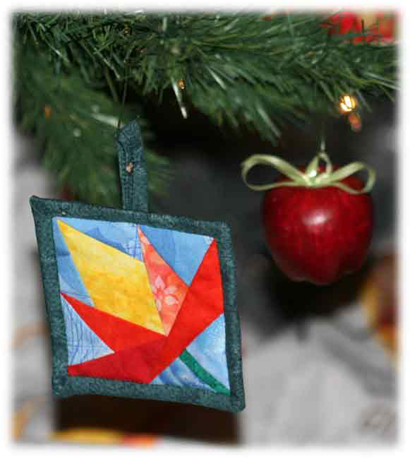 Quilted Ornament and Apple