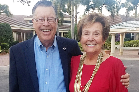 Bo and Judy Broemmel are posing for a photo in Flordia. These two are special donors to SSND.