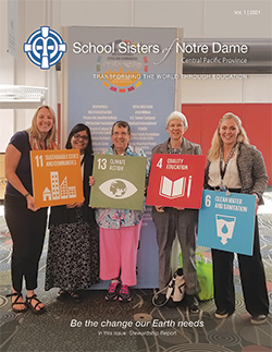 The SSND Newsletter Vol. 1 2021's cover shows sisters and staff that attended the 68th United Nations Civil Society Conference in Salt Lake City, Utah.