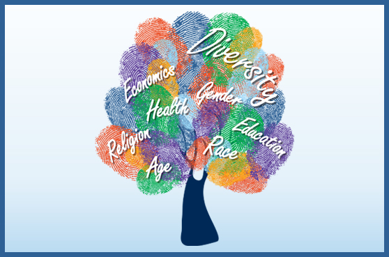 The 2020 Women's Leadership Luncheon image is of a tree with colorful finger prints and words such as Diversity, gender, education, health and education. 