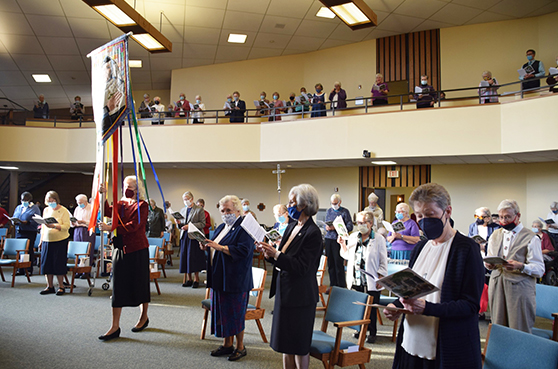 Sisters held a Liturgy of Thanksgiving for 165 years of blessings at Notre Dame of Elm Grove and prayed for blessings to come at Trinity Woods.