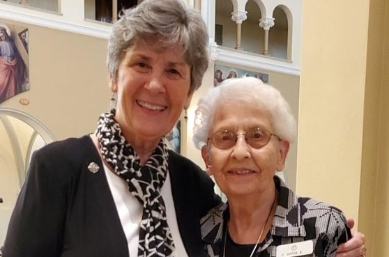 Sister Joyce Kolbet, a 50-year Jubilarian, reflects on the meaning of Jubilee and asks all to reflect with her. This photo is of S. Joyce and S. Maris a 70-year Jubilarian.