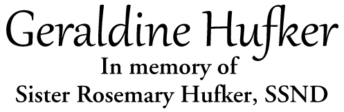 Logo for Geraldine Hufker, In memory of Sister Rosemary Hufker, SSND