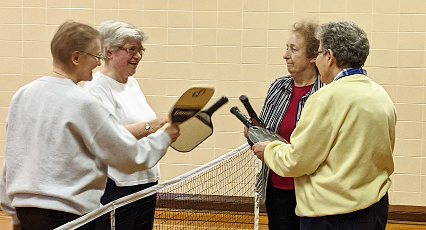 SIsters at Our Lady of Good Counsel take part in Pickleball.