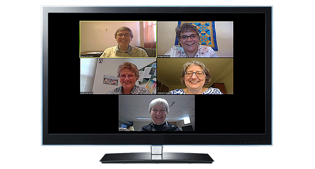 The North America Vocations Team is located in many different areas of the US. The meet reguarly for meetings over zoom. Here is a photo of one of those meetings. 