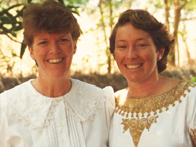 Sister Kathy Schmittgens, SSND, shares about her decision to become co-director for the SSND associates. Sister Kathy and Anne Carey, co-director of associates, are featured in this photo. 