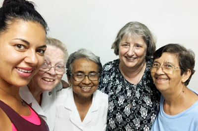 Associate Heather Thomas Flores, Sisters M. Augusteen Peters, Reina Rojas, Stephanie Spandl and Emelina Maradiaga in El Progreso, Honduras